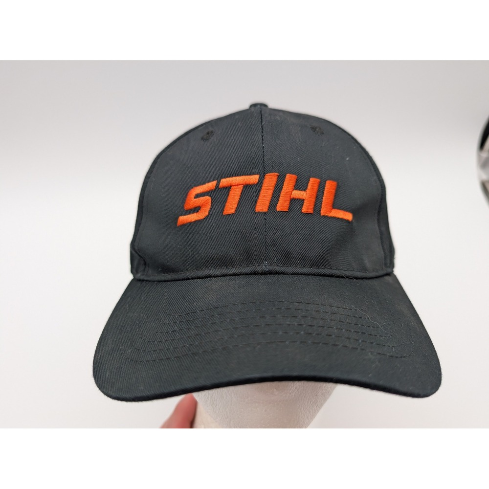 Stihl Outfitters Apparel Mens Black Orange Logo Snapback Hat 7010-871-3813
